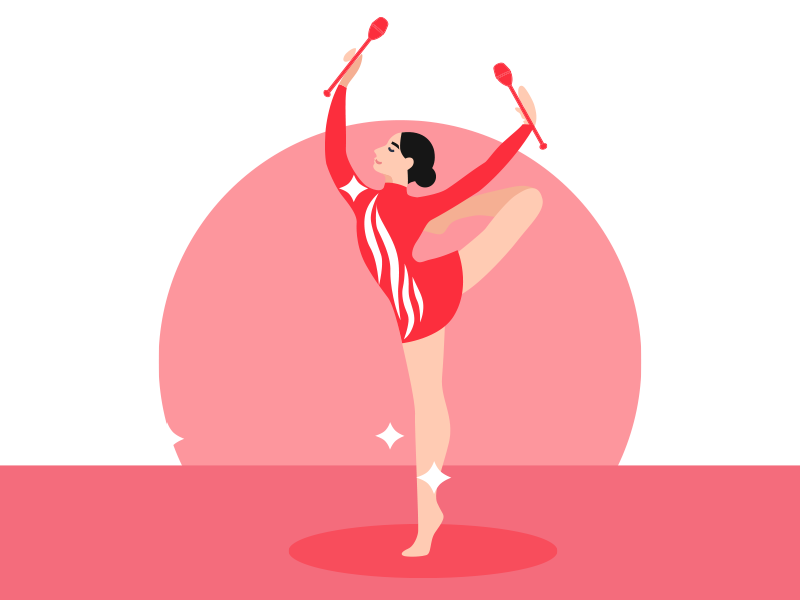 GYMNAST WITH CLUBS IMAGE